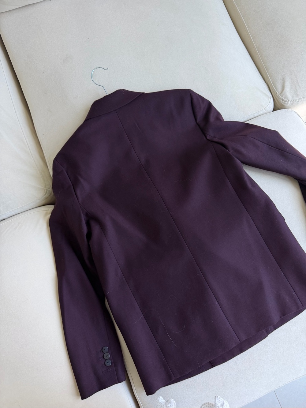 Theory Double-Breasted Blazer in Plum - Picture 4 of 6